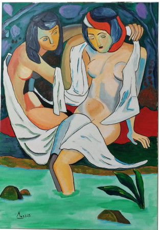 tristezza ssull'argine (100 x 70)